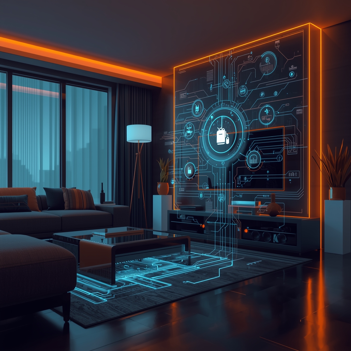 Koncept inteligentnej domácnosti s prepojenými technológiami